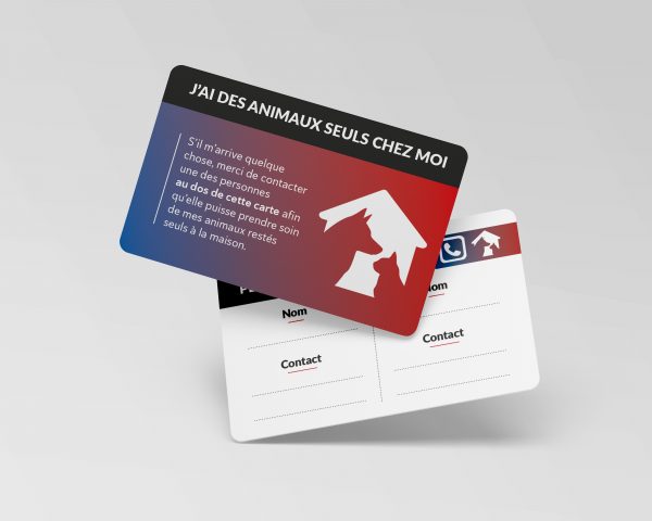 Carte SOS animal seul à la maison